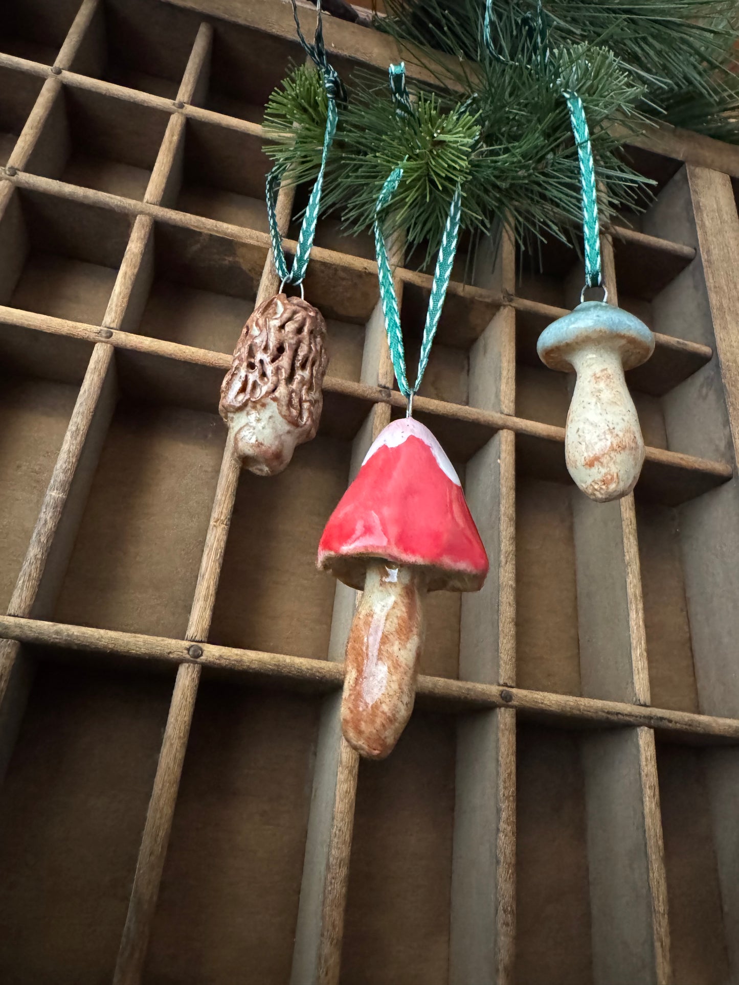 Mushroom Ornament Set 4