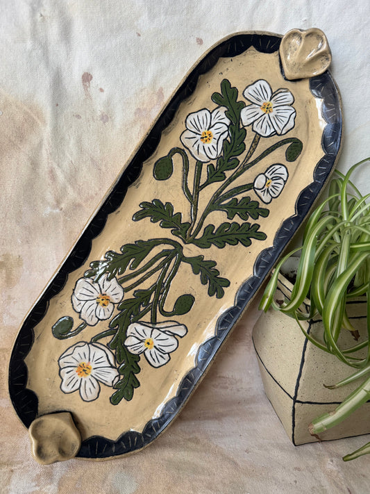 White Poppy Tray