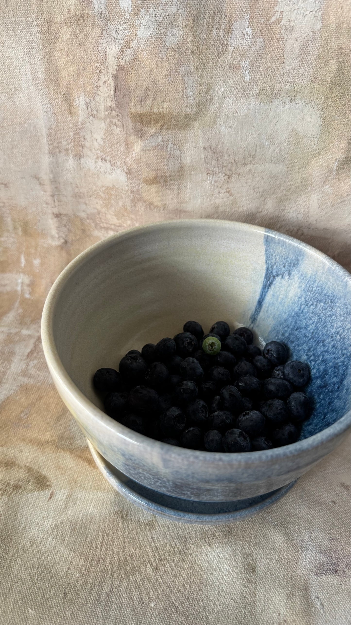 Blue and Yellow Berry Bowl