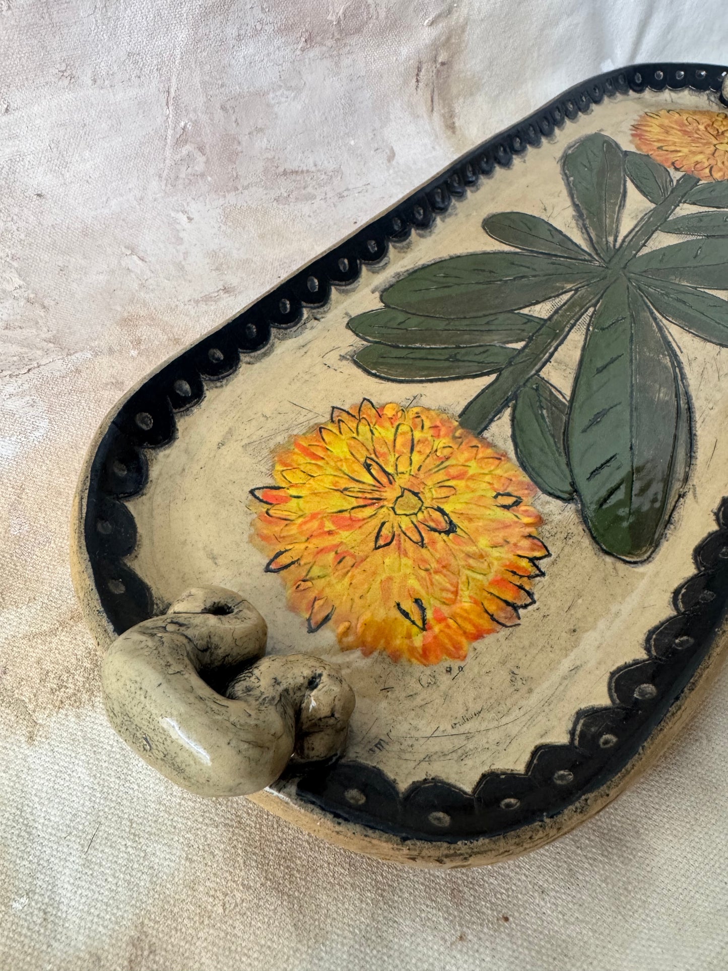 Bright Yellow Flower Tray