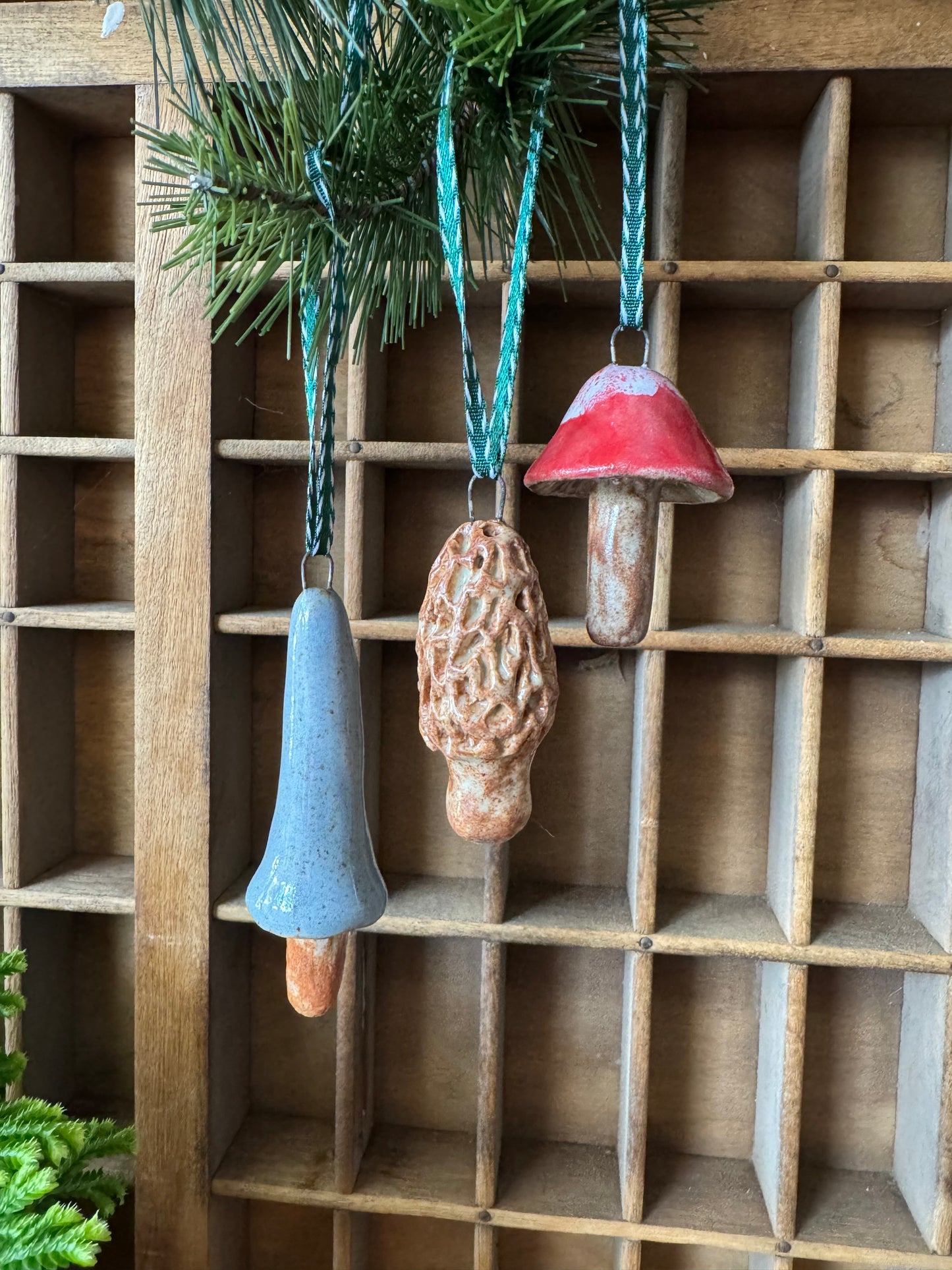 Mushroom Ornament Set 3
