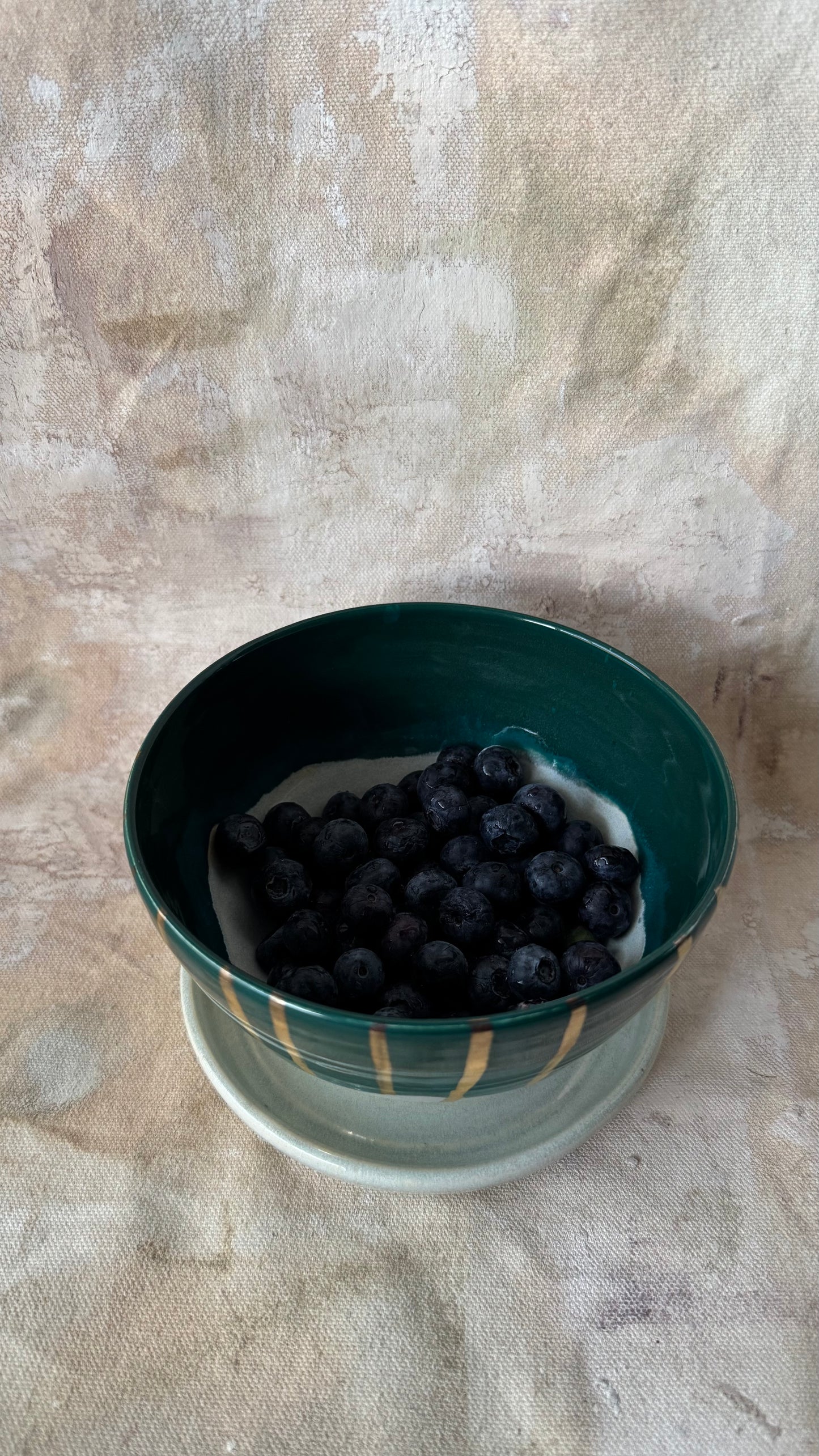 Green Blue Gold Berry Bowl