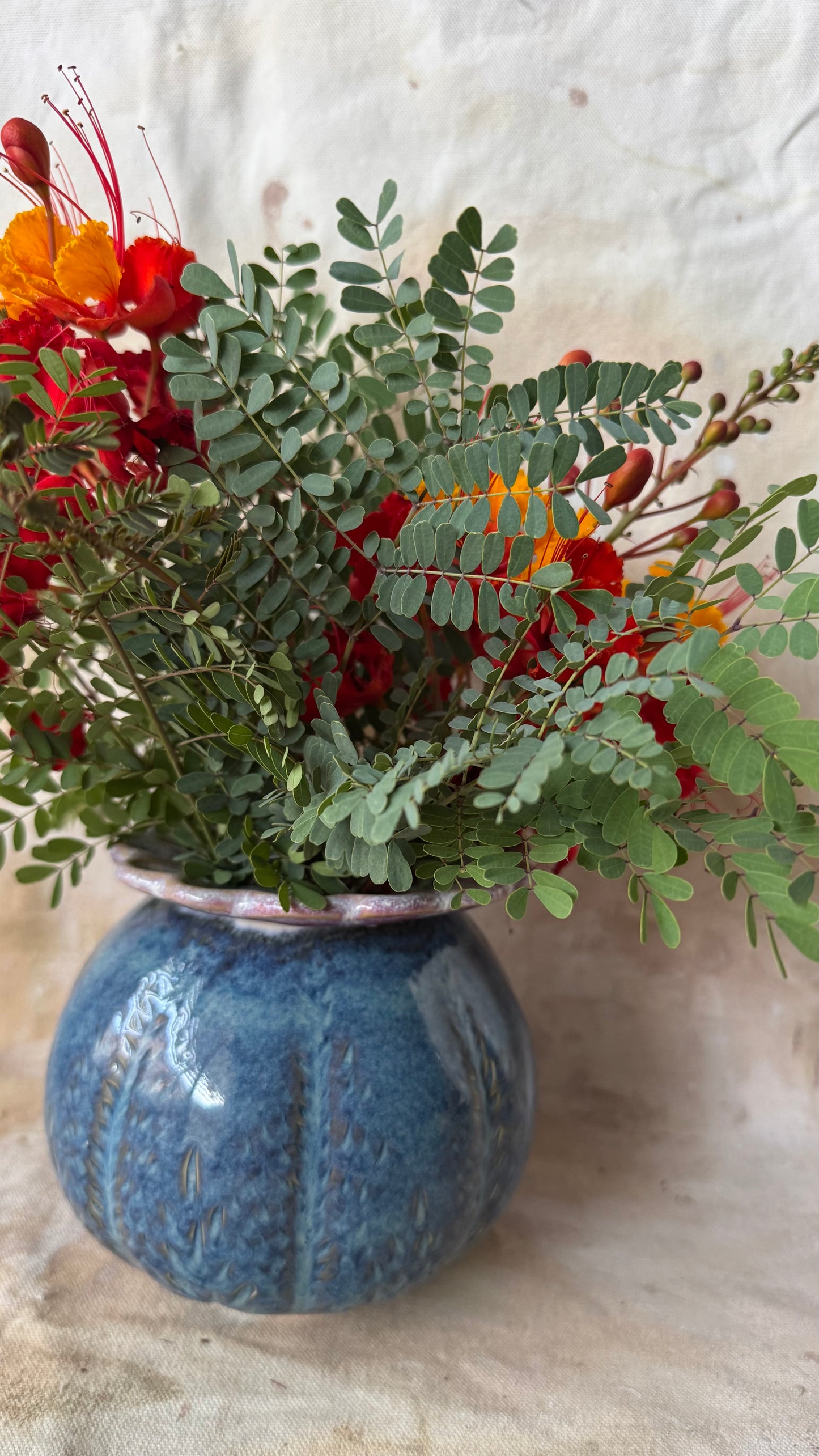 Blue Orb Vase