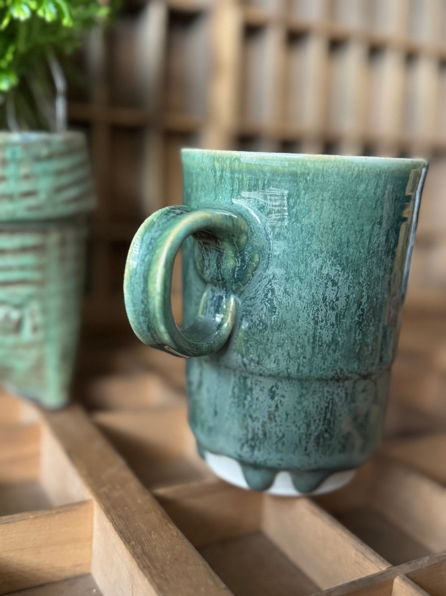 Drippy Green Mug