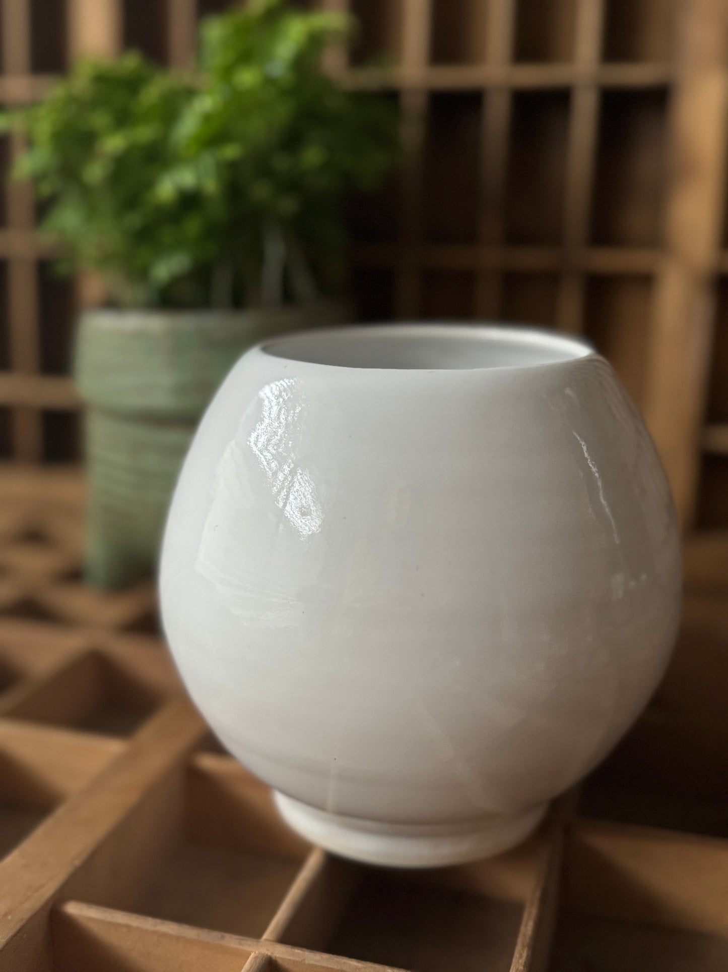 White Orb Vase