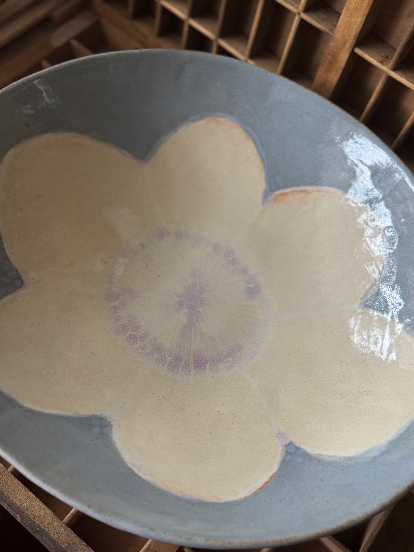 Blue Floral Statement Bowl