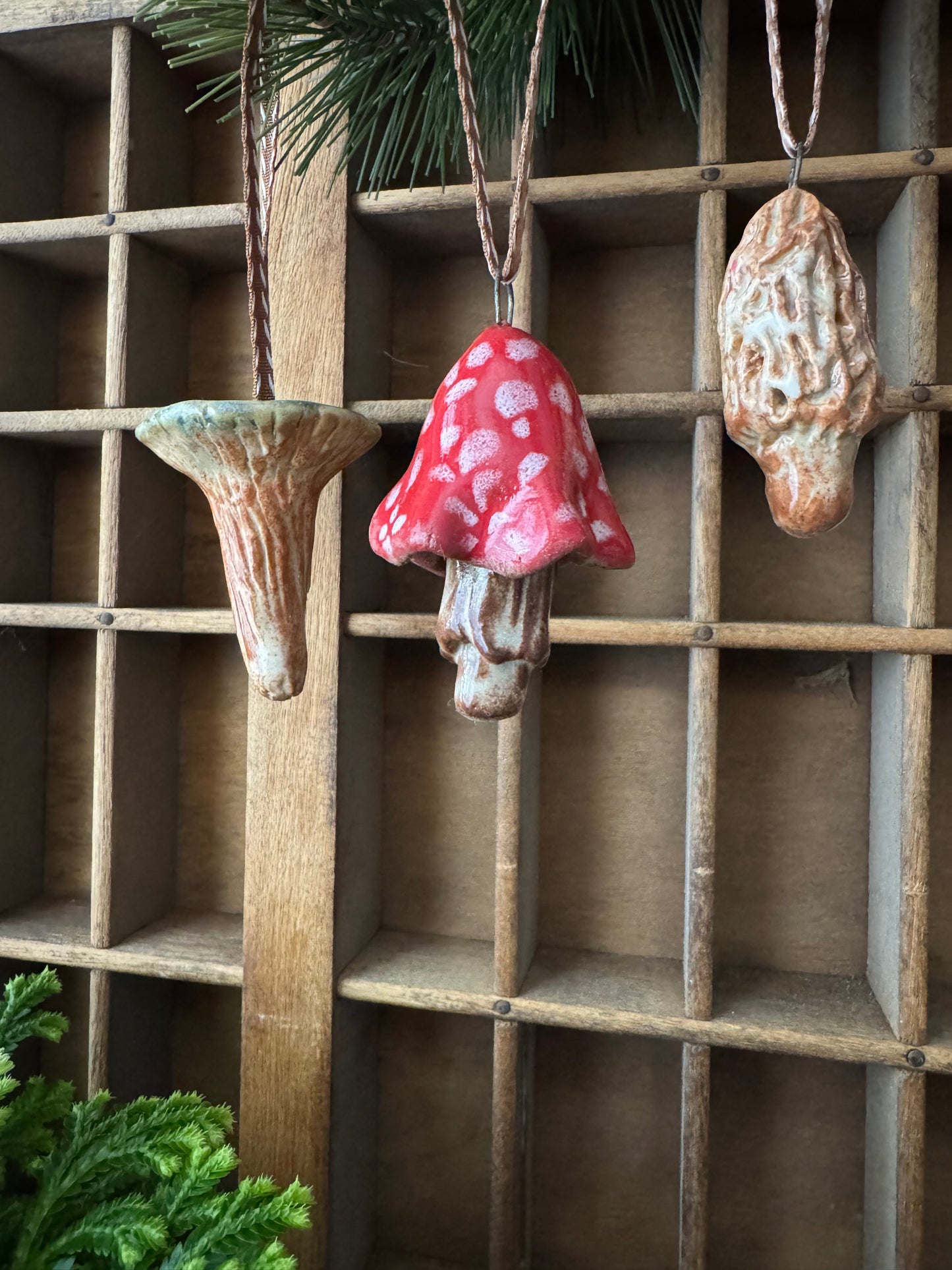 Mushroom Ornament Set 8
