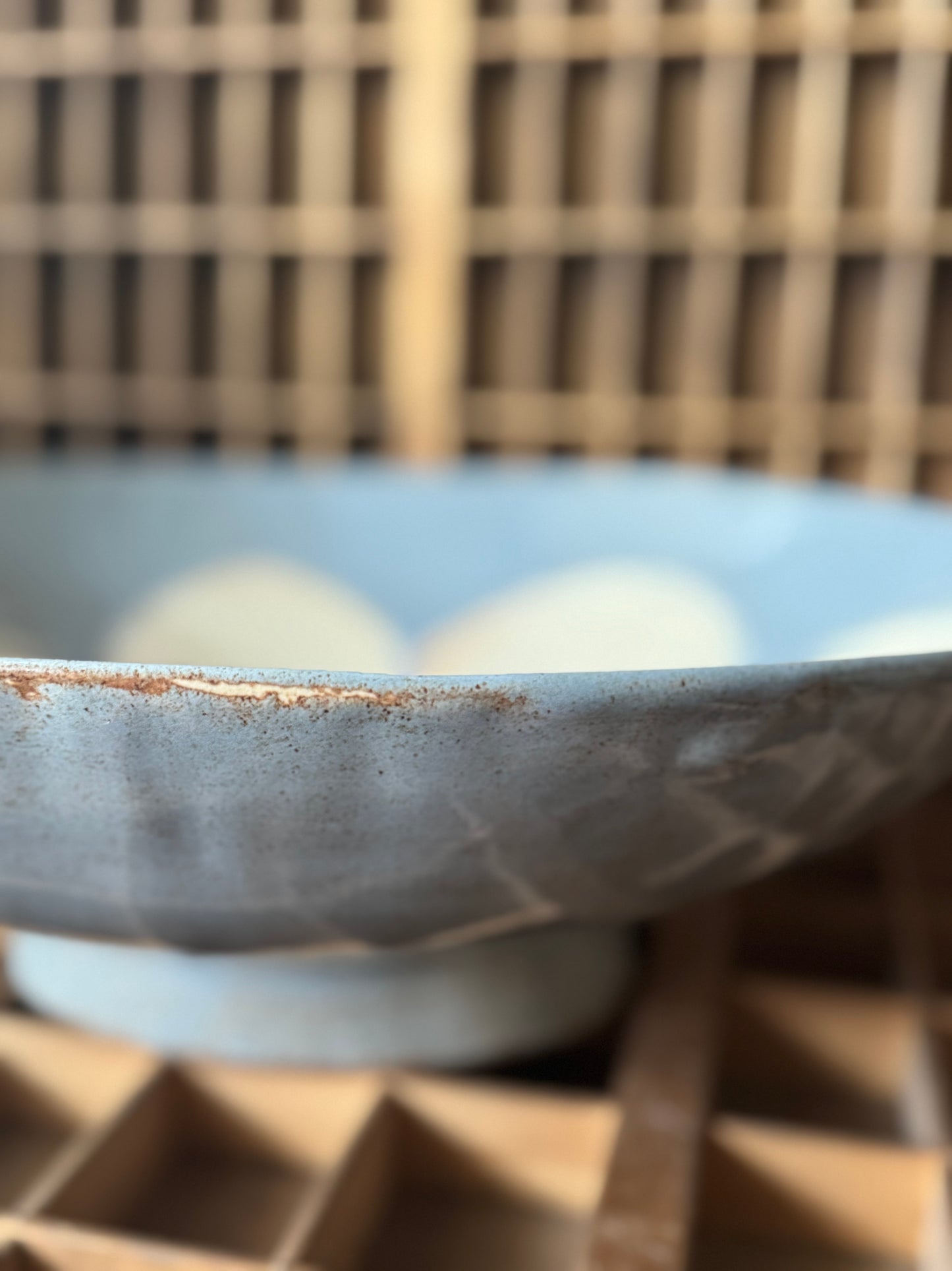 Blue Floral Statement Bowl