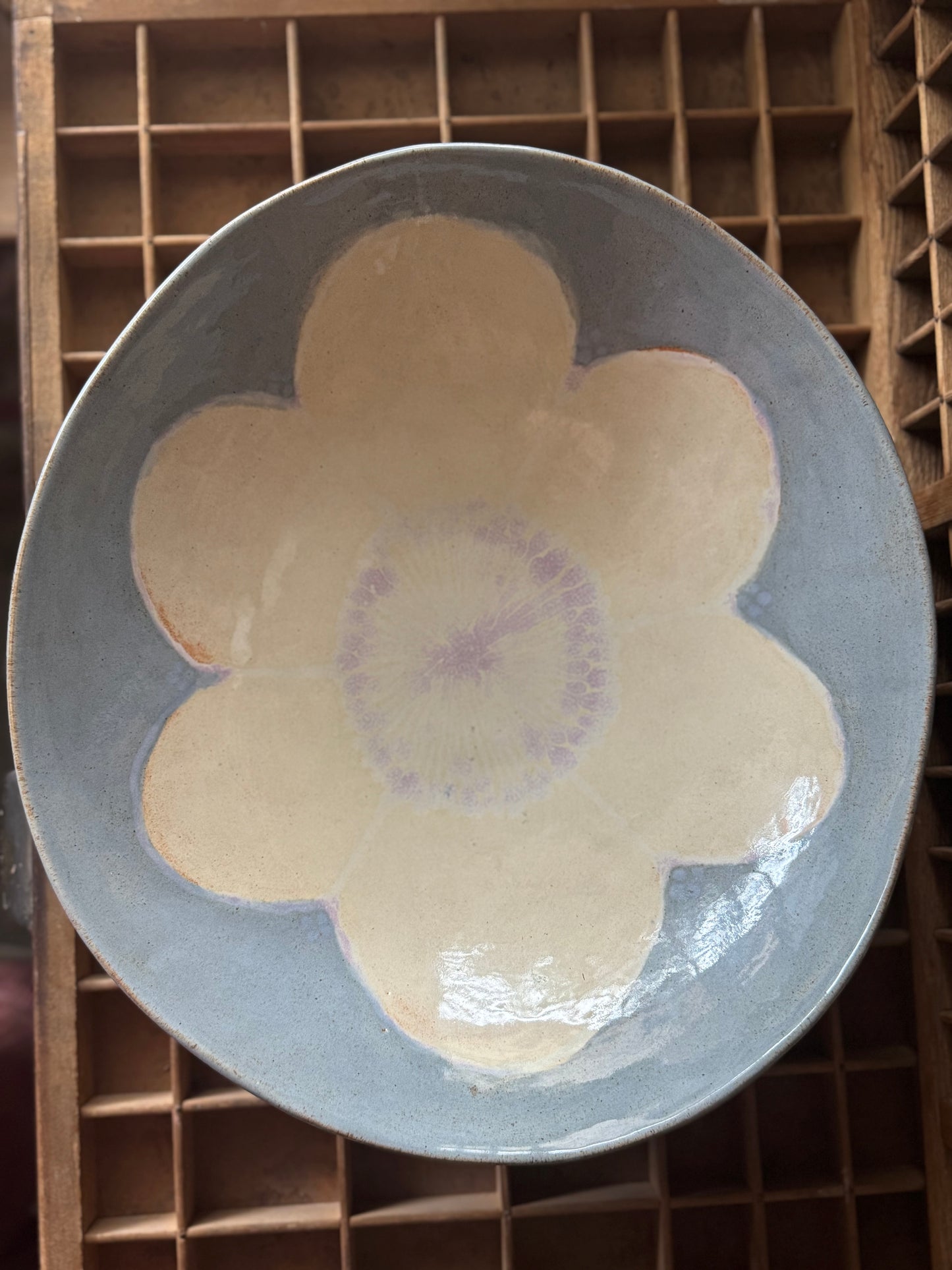 Blue Floral Statement Bowl