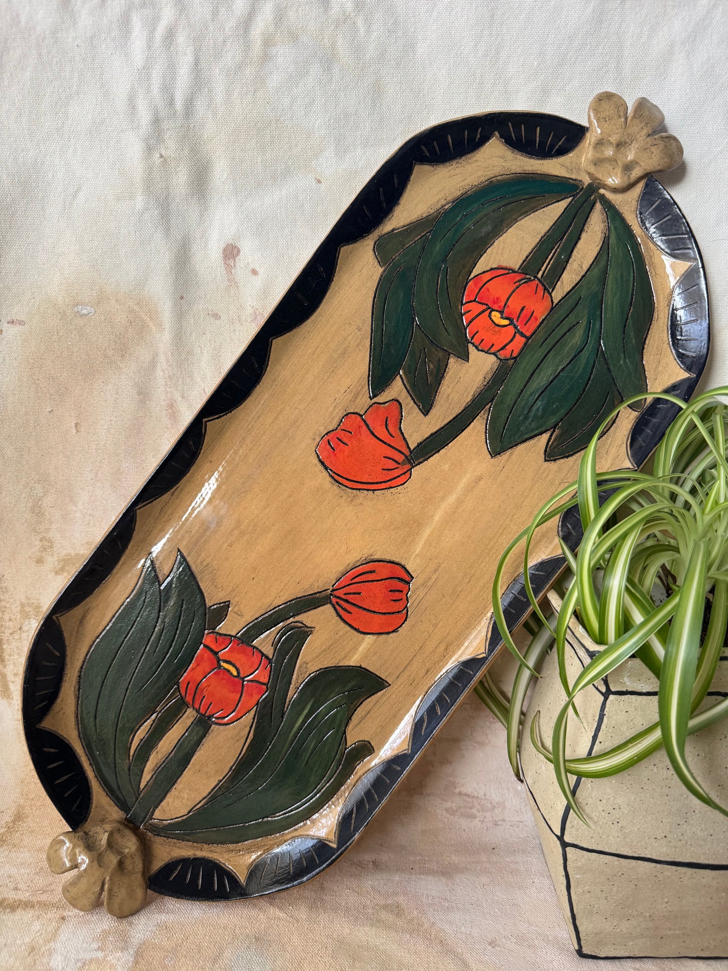 Red Tulip Tray