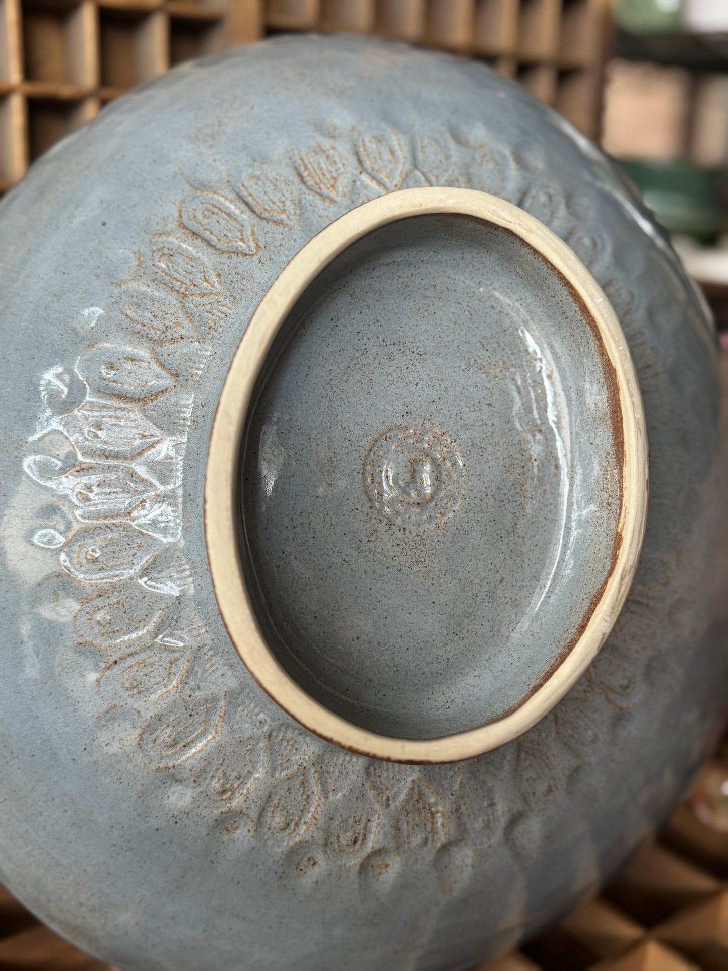 Blue Floral Statement Bowl