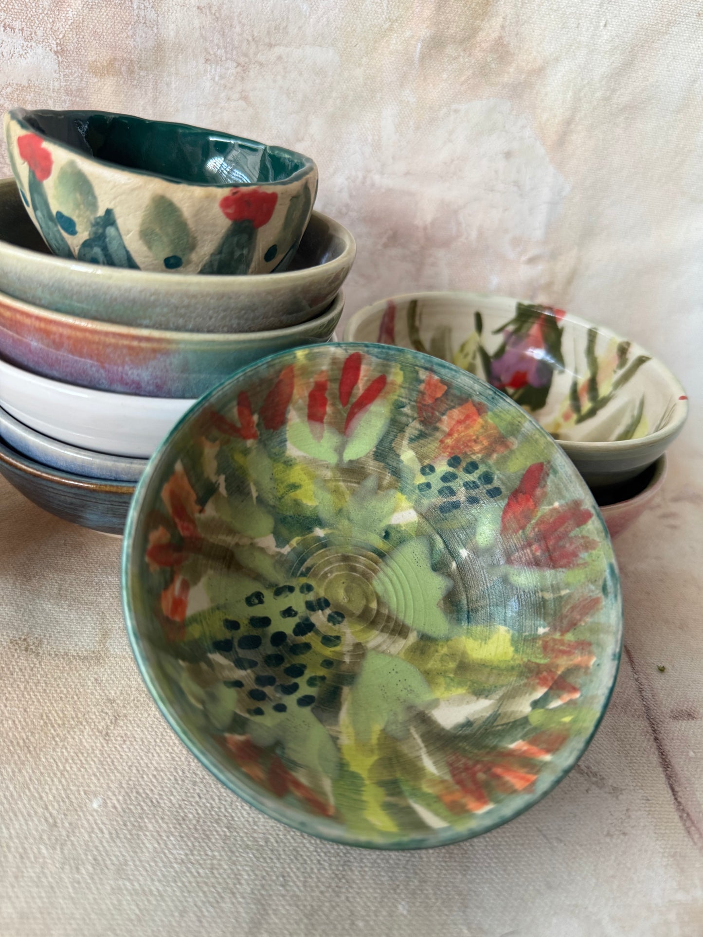 Green Floral Tiny Bowl