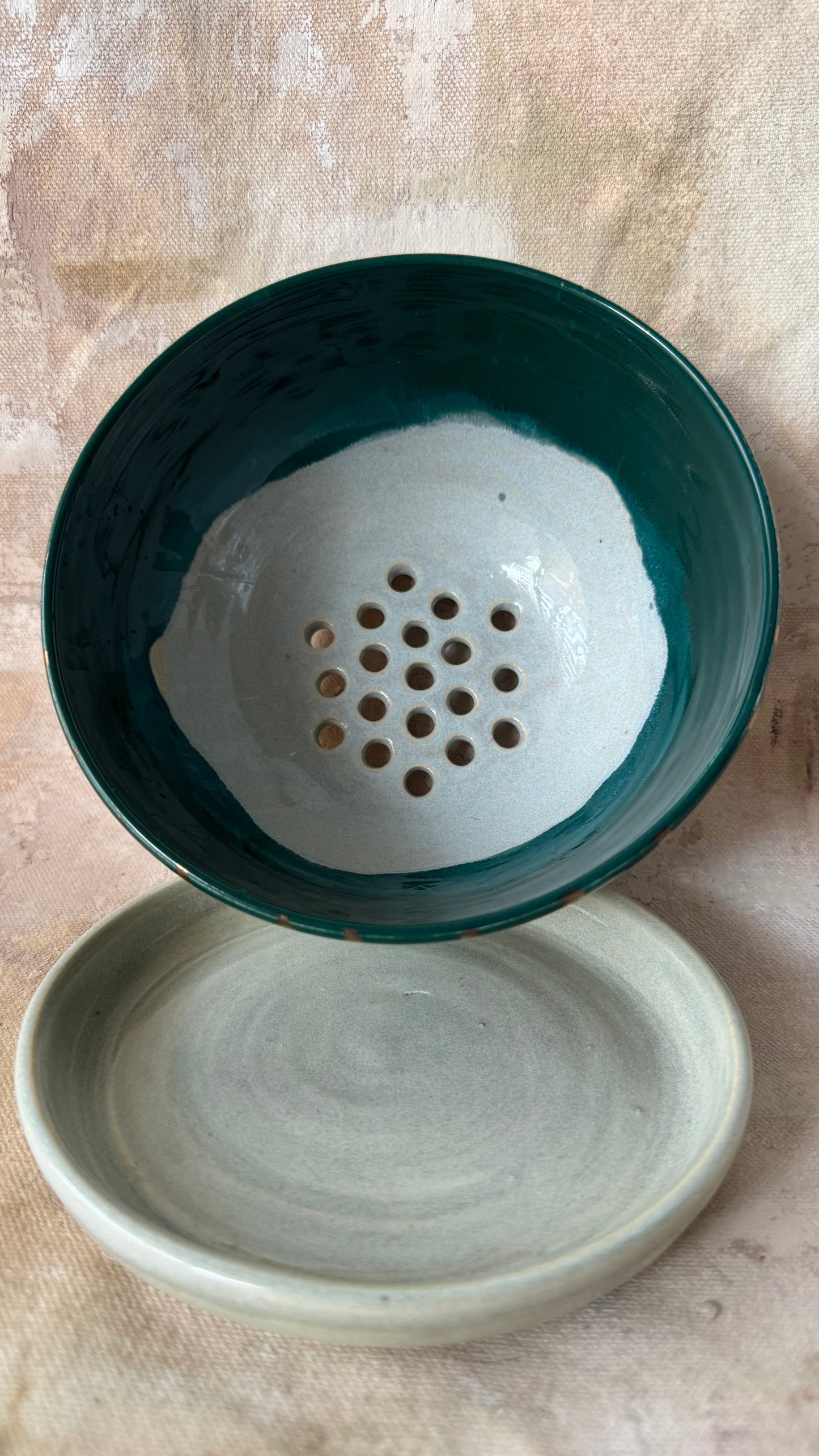 Green Blue Gold Berry Bowl