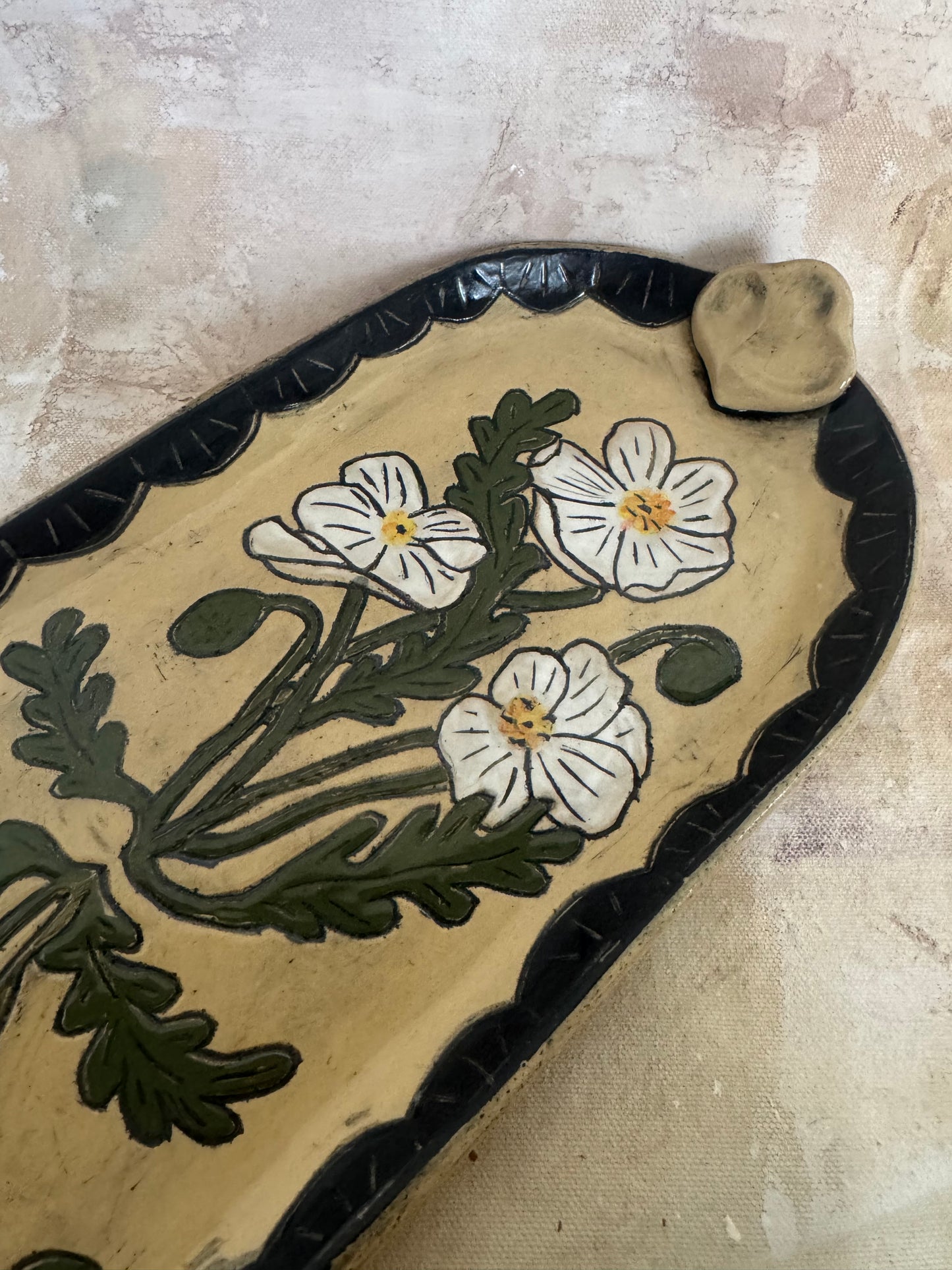White Poppy Tray