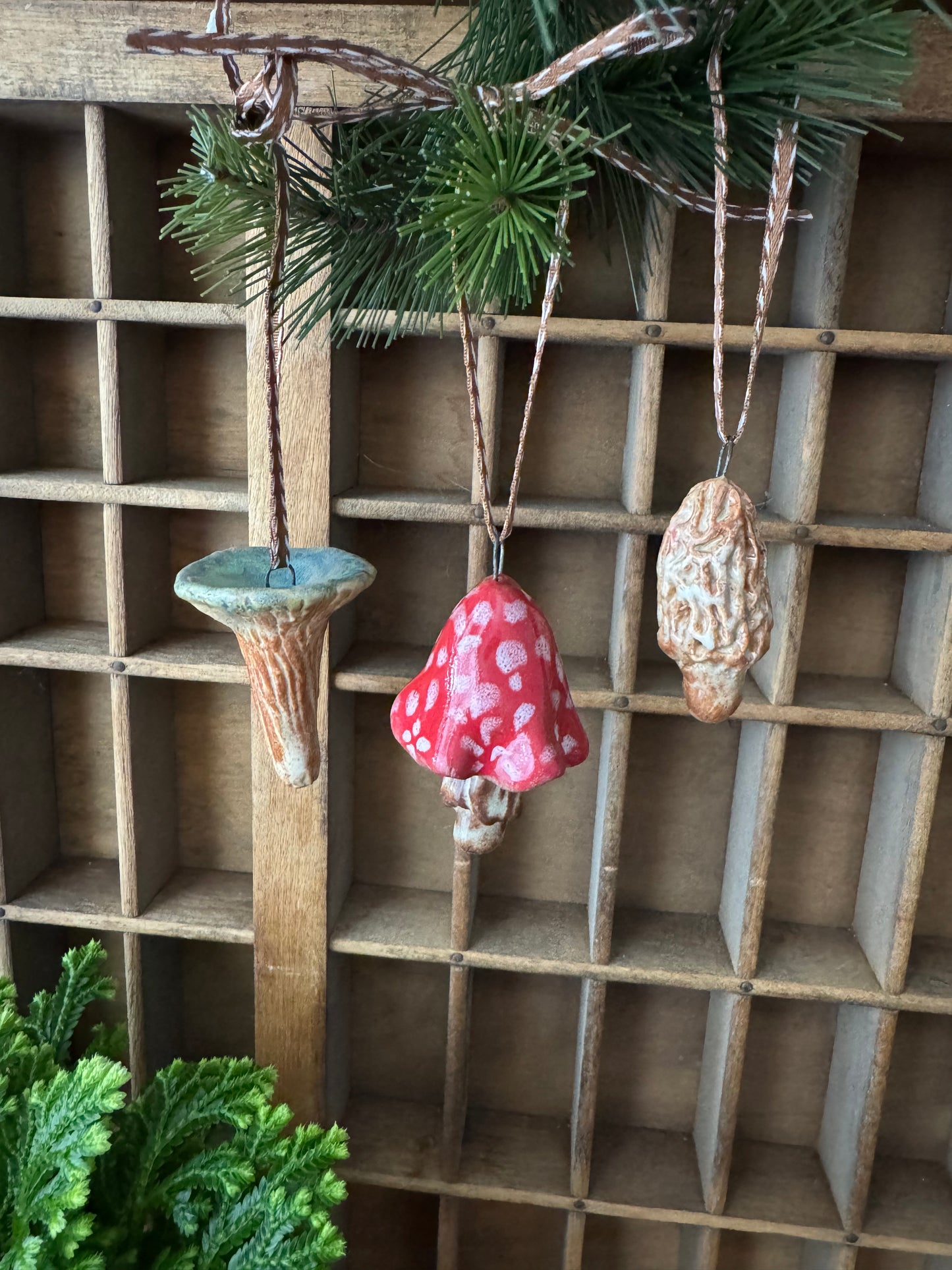 Mushroom Ornament Set 8