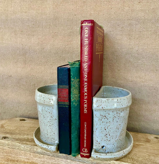 Speckled Planter Book Ends