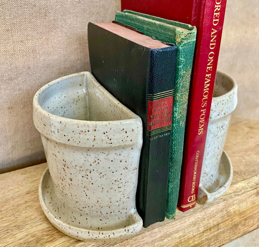 Speckled Planter Book Ends