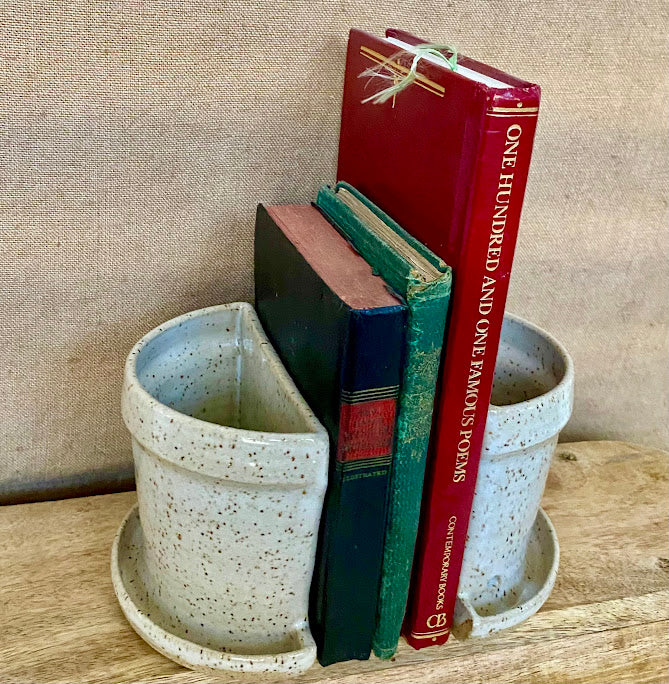 Speckled Planter Book Ends