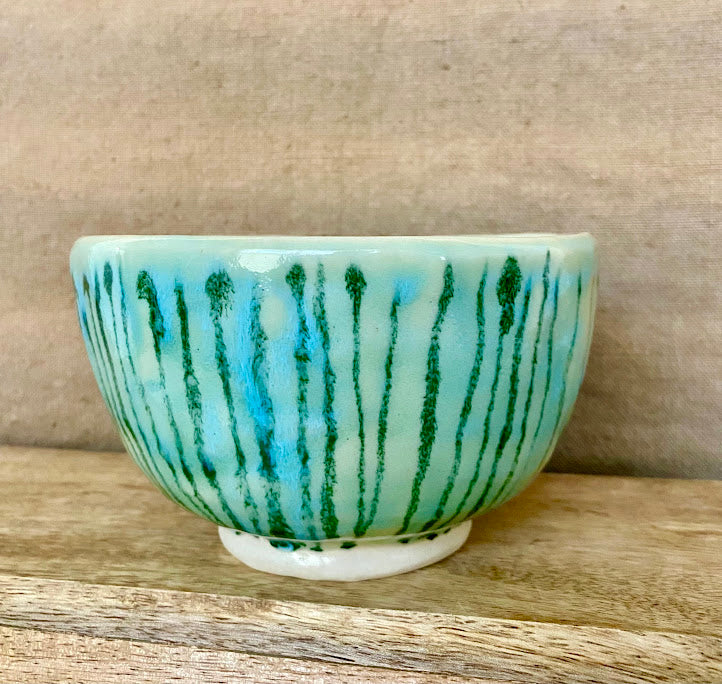 Ocean Green Striped Bowl